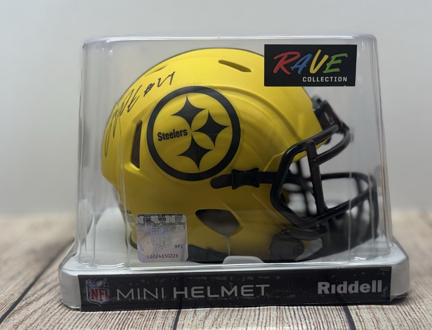 PITTSBURGH STEELERS JOEY PORTER JR SIGNED RAVE MINI HELMET JSA COA!!!