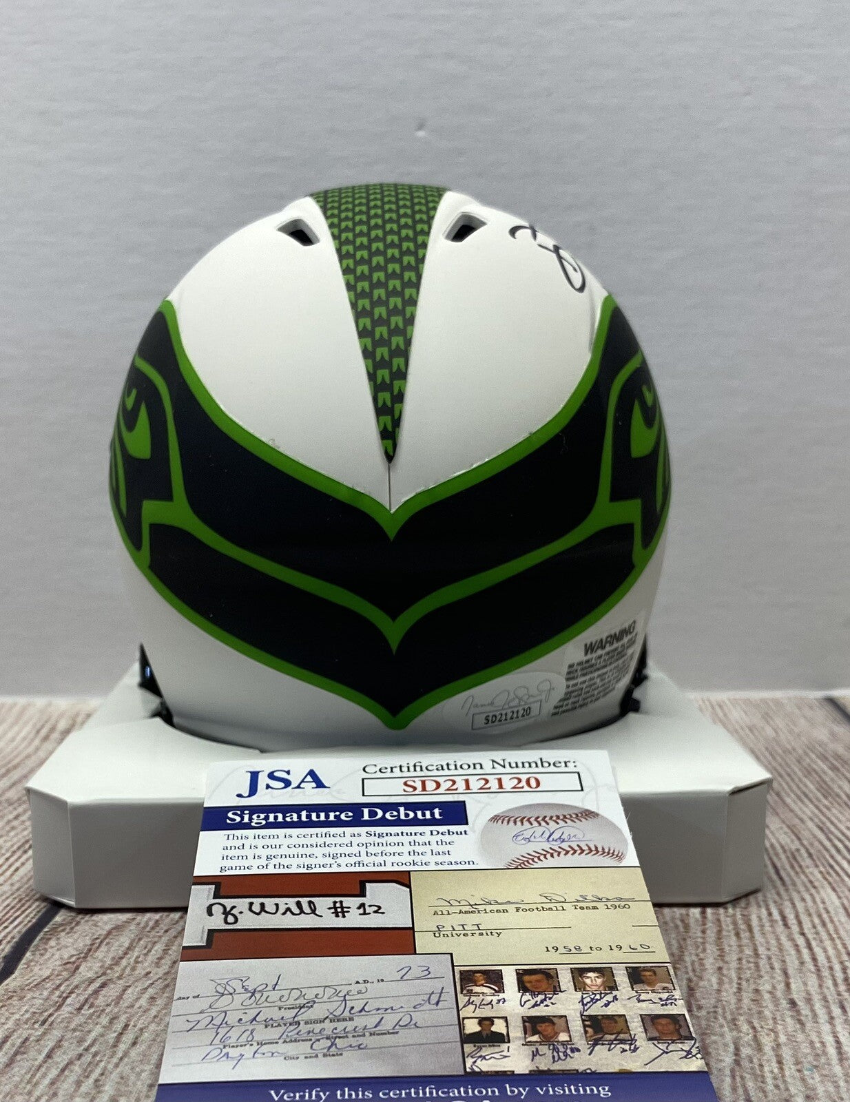 SEATTLE SEAHAWKS DEVON WITHERSPOON SIGNED LUNAR MINI HELMET JSA COA!!