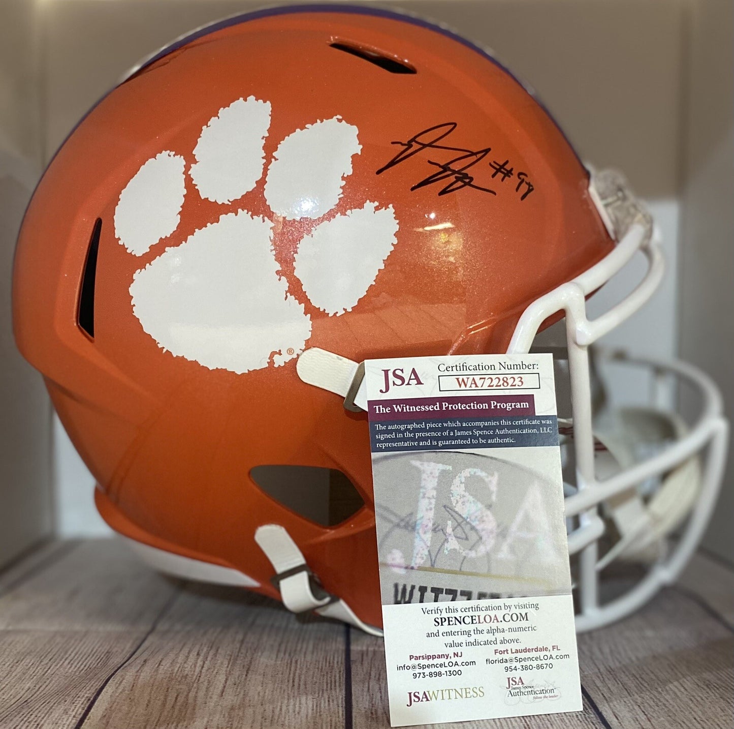 CLEMSON TIGERS MYLES MURPHY SIGNED FULLSIZE REPLICA HELMET  JSA COA