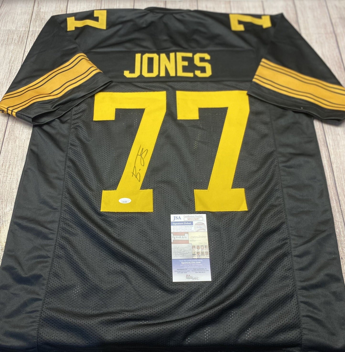 PITTSBURGH STEELERS BRODERICK JONES SIGNED CUSTOM COLOR RUSH JERSEY JSA