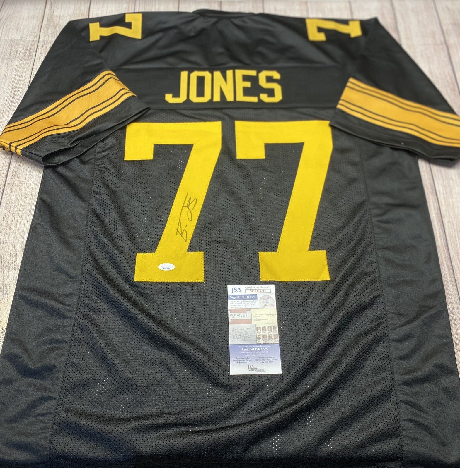 Broderick Jones Color Rush Autographed Pittsburgh Steelers Custom Jersey – JSA COA