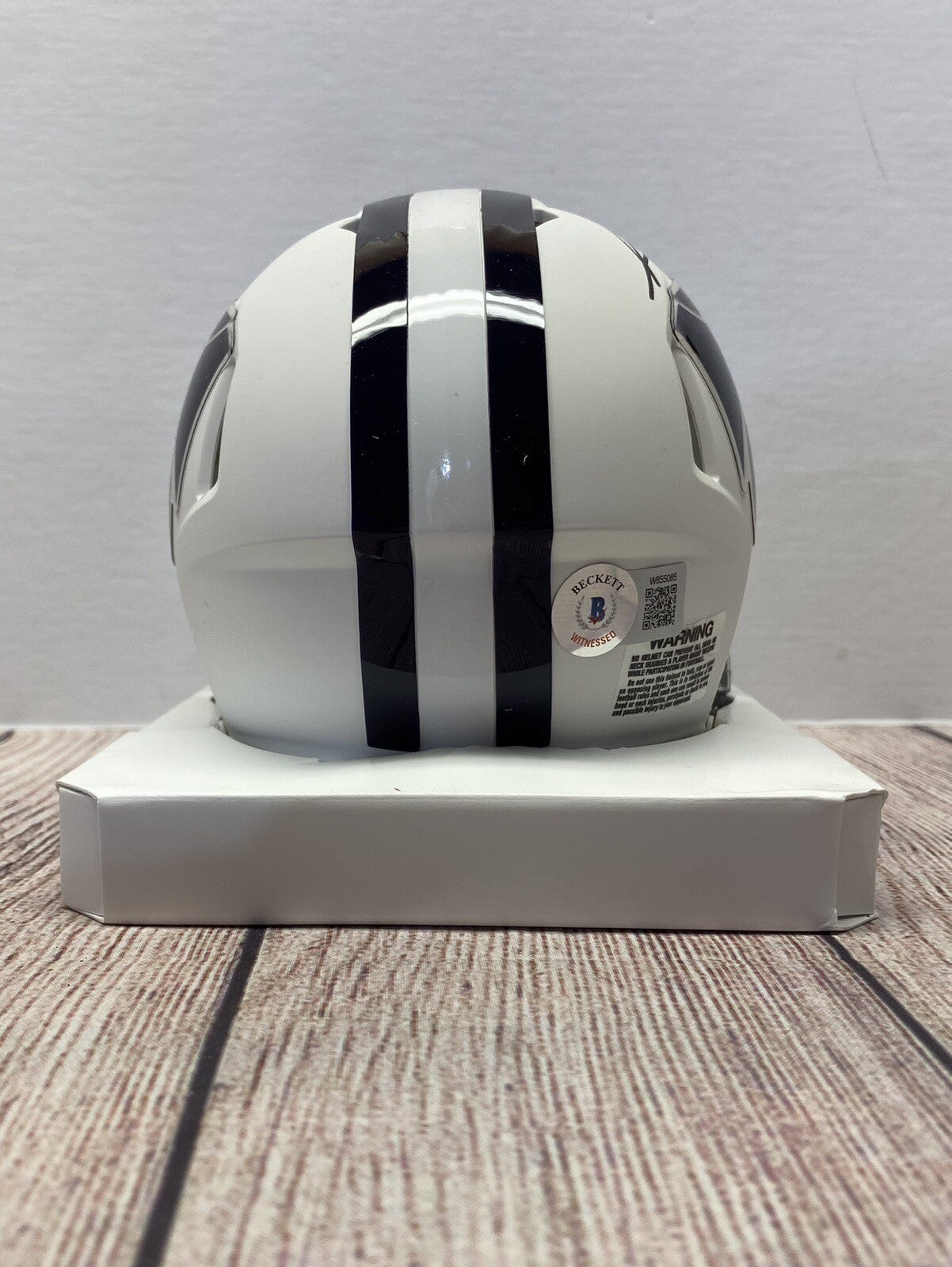 KANSAS STATE WILDCATS FELIX ANUDIKE-UZOMAH SIGNED WHITE MINI HELMET   BECKETT