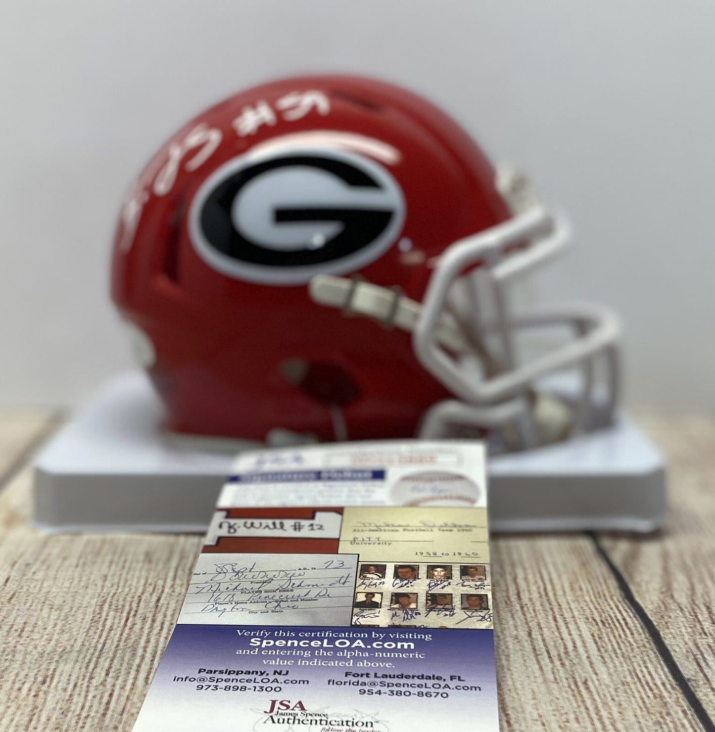 GEORGIA BULLDOGS BRODERICK JONES SIGNED MINI HELMET JSA COA!!!