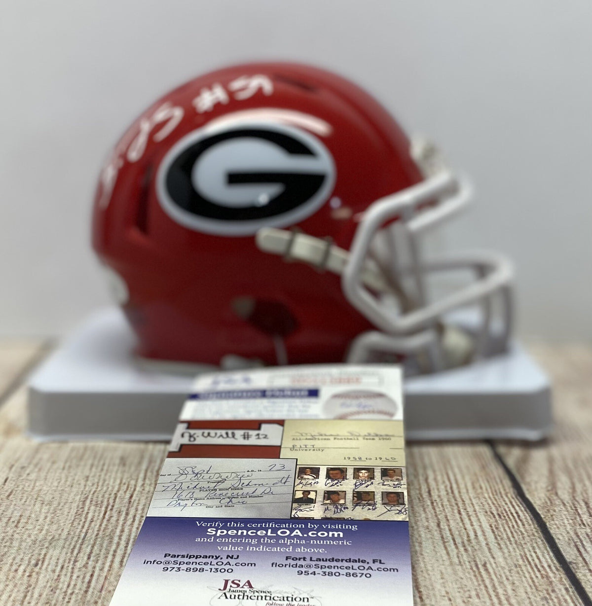 Georgia Bulldogs Broderick Jones Autographed Mini Helmet – JSA COA