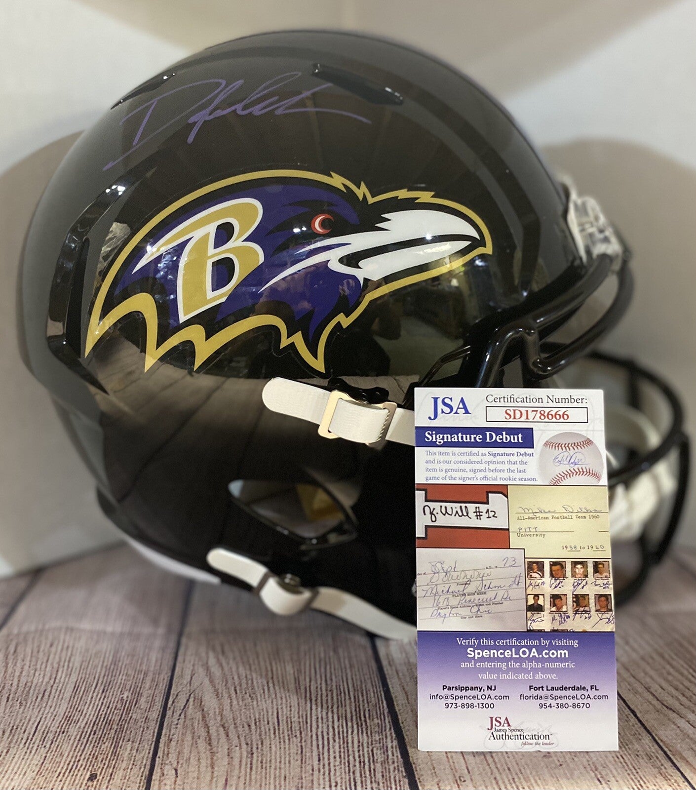 BALTIMORE RAVENS ODAFE JAYSON OWEH SIGNED FULLSIZE SPEED REPLICA HELMET2 JSA