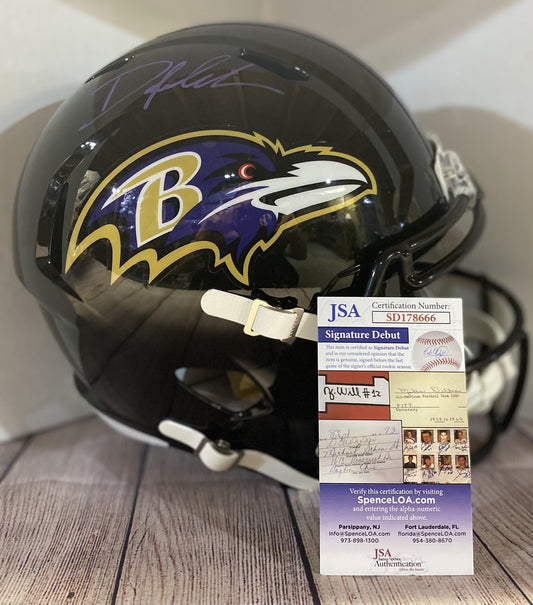 BALTIMORE RAVENS ODAFE JAYSON OWEH SIGNED FULLSIZE SPEED REPLICA HELMET2 JSA