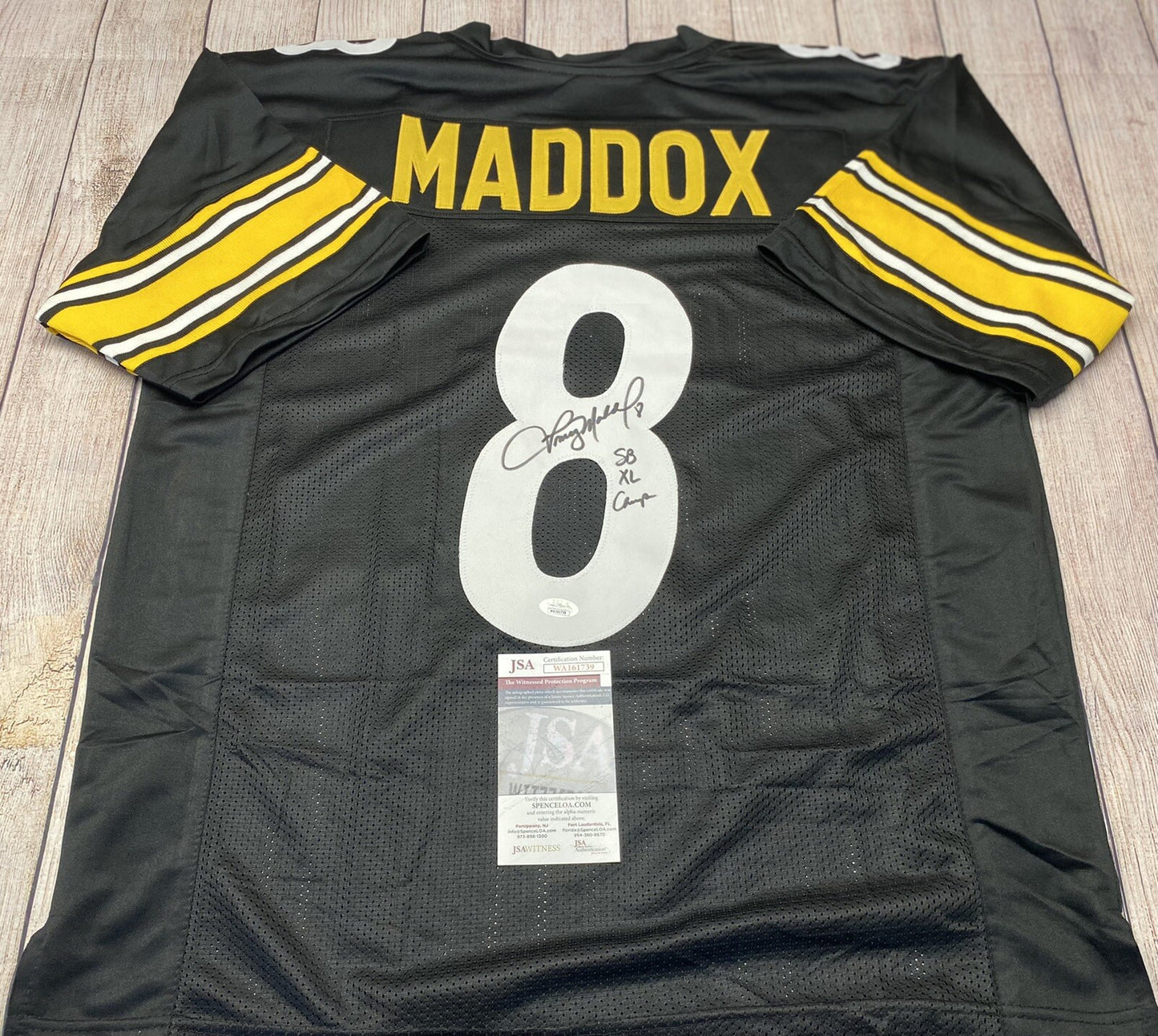 PITTSBURGH STEELERS TOMMY MADDOX SIGNED CUSTOM BLACK JERSEY   JSA COA!!!!
