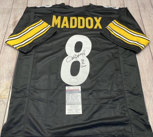 PITTSBURGH STEELERS TOMMY MADDOX SIGNED CUSTOM BLACK JERSEY   JSA COA!!!!