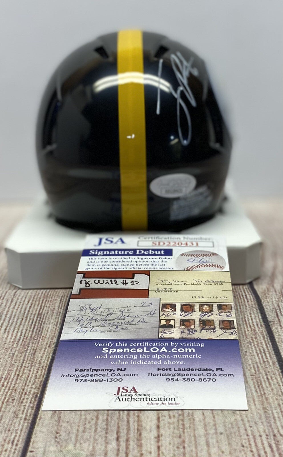 PITTSBURGH STEELERS JOEY PORTER JR SIGNED MINI HELMET JSA COA!!!