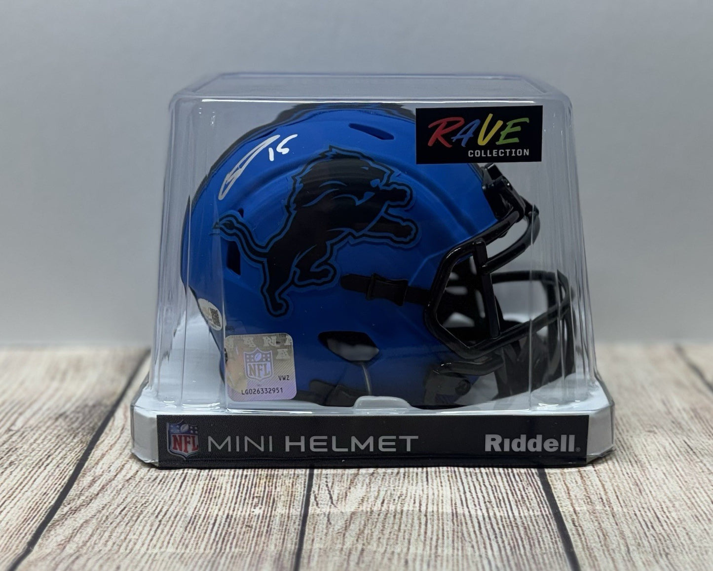 DETROIT LIONS GRANT STUARD RAVE MINI HELMET JSA COA!!