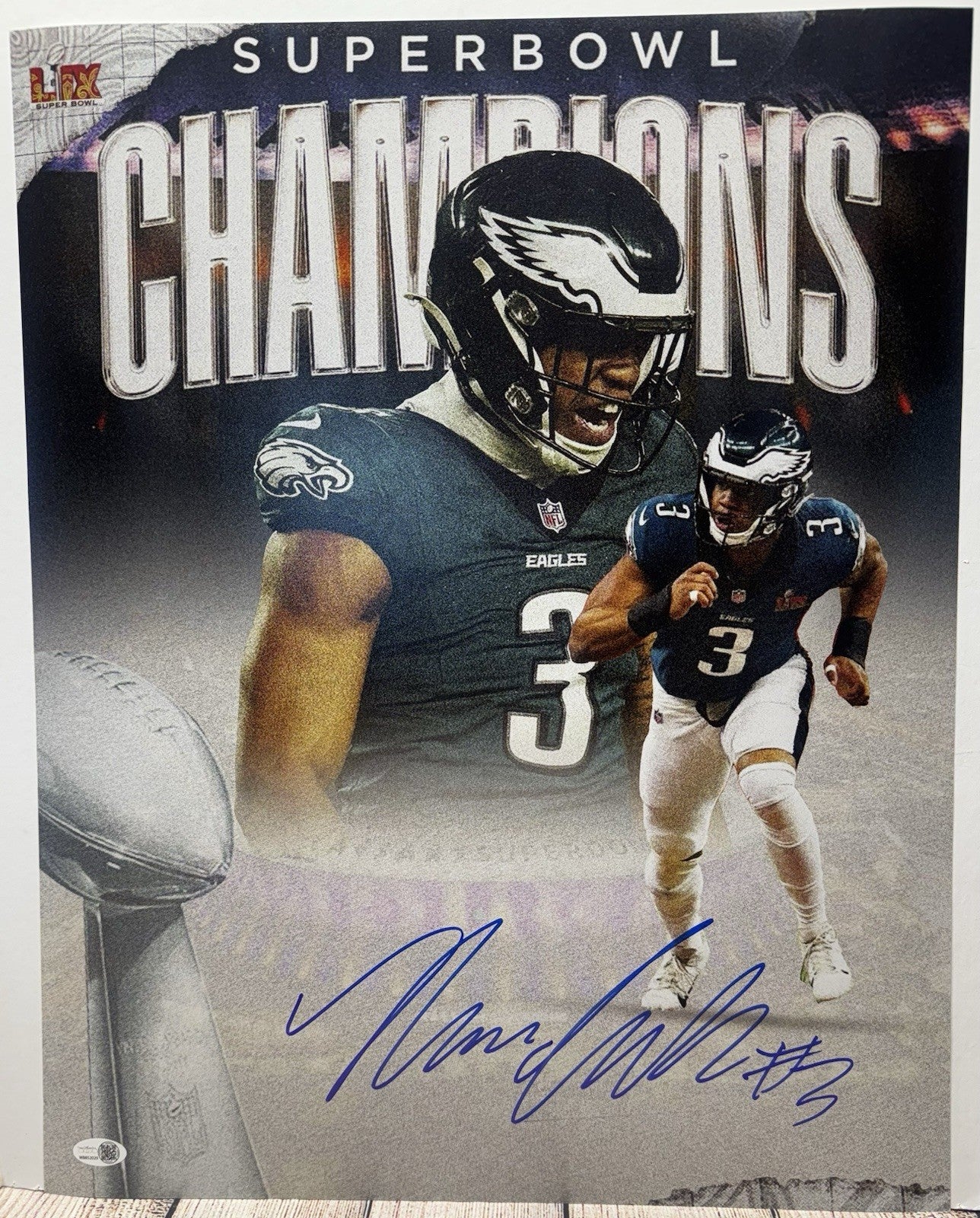 PHILADELPHIA EAGLES NOLAN SMITH JR SIGNED SB 16x20 PHOTO BECKETT COA!!!