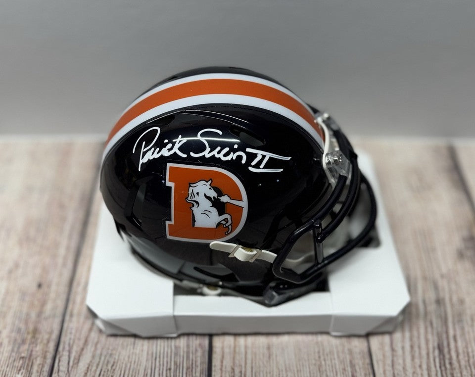 DENVER BRONCOS PATRICK SURTAIN II SIGNED COLOR RUSH MINI HELMET BECKETT COA!!!