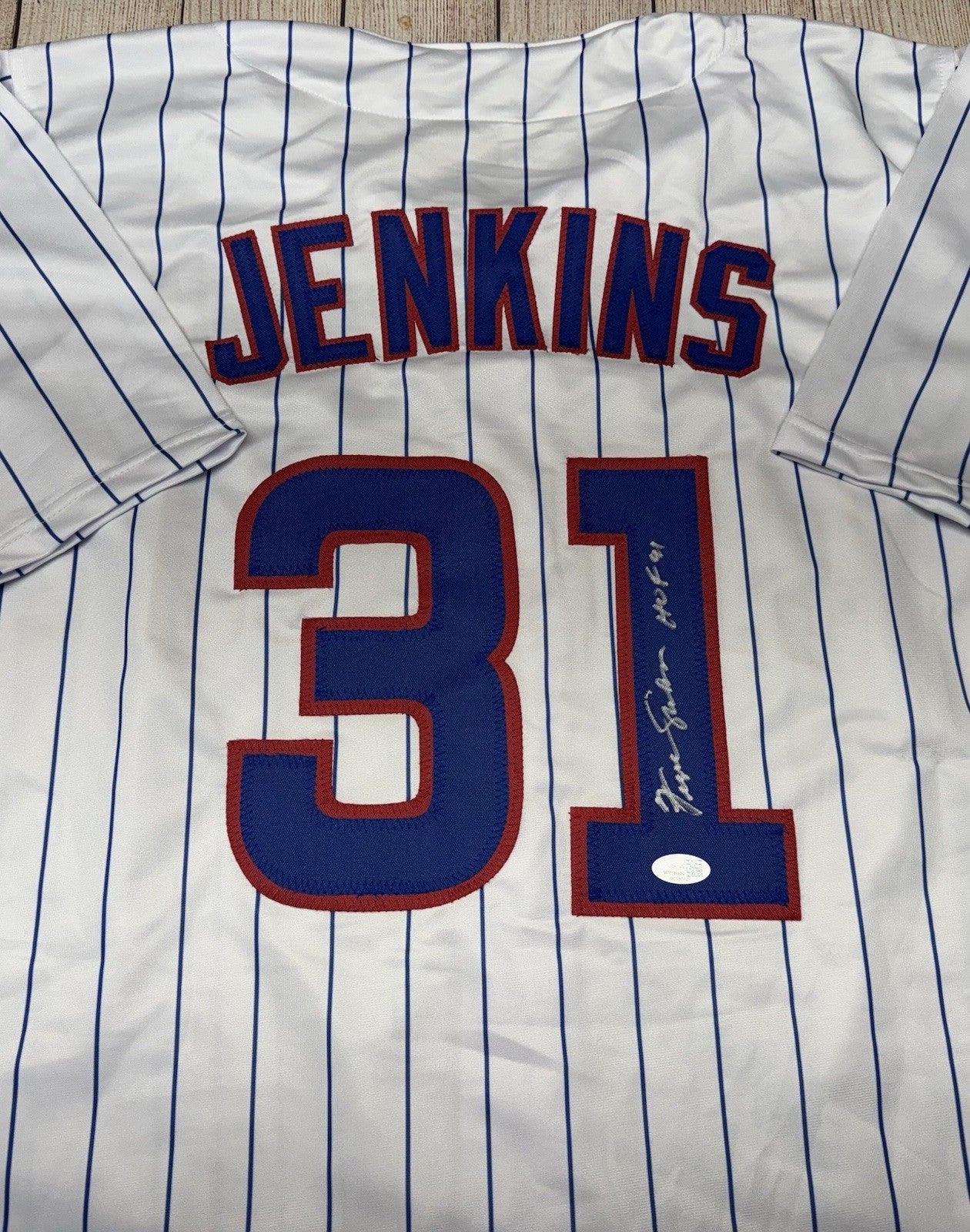 CHICAGO CUBS FERGIE JENKINS SIGNED WHITE CUSTOM JERSEY JSA COA!!! “HOF 91”