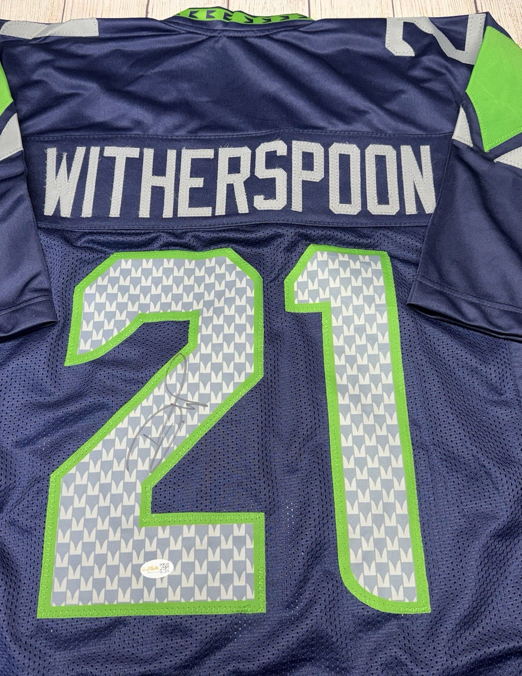 Devon Witherspoon Autographed Seattle Seahawks Blue Custom Jersey – JSA COA
