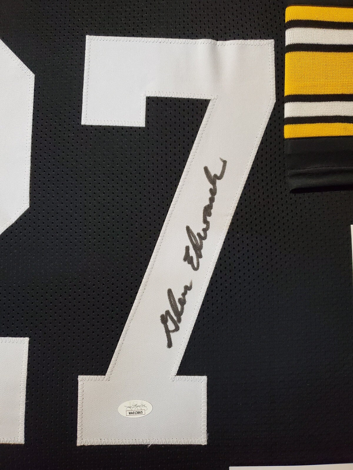 PITTSBURGH STEELERS FRAMED GLEN EDWARDS  SIGNED BLACK CUSTOM JERSEY JSA COA!