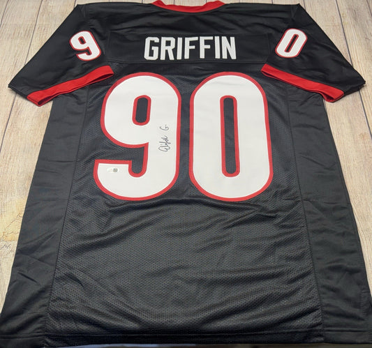 GEORGIA BULLDOGS ELIJAH GRIFFIN SIGNED CUSTOM BLACK JERSEY JSA COA!!!