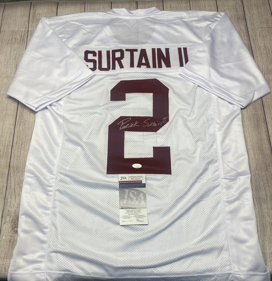 ALABAMA CRIMSON TIDE PATRICK SURTAIN II SIGNED CUSTOM WHITE JERSEY JSA COA!!!!