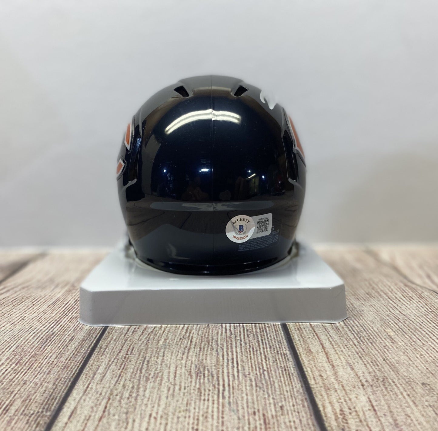 CHICAGO BEARS ROSCHON JOHNSON  SIGNED BLUE MINI HELMET BECKETT COA!!!