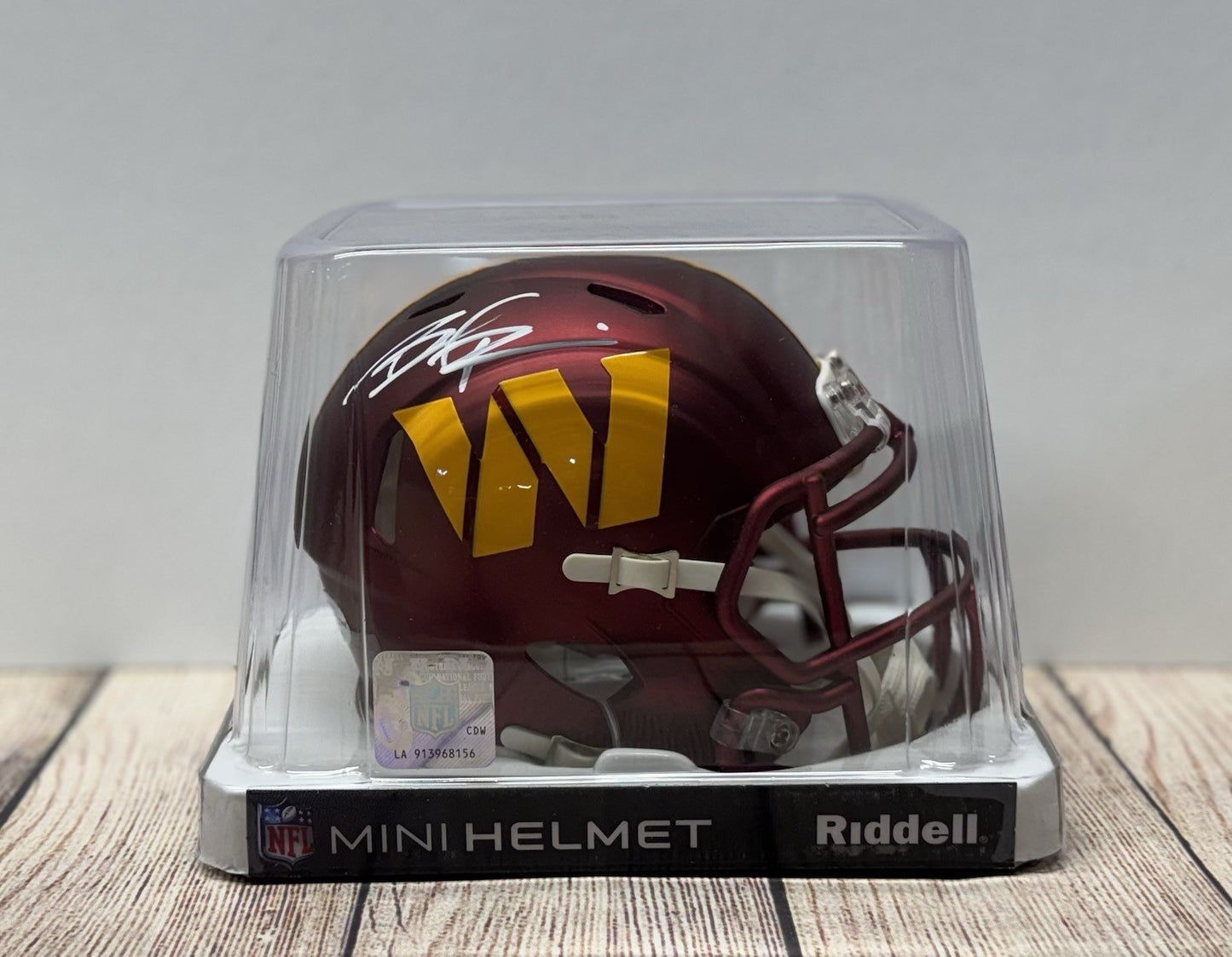 WASHINGTON COMMANDERS SIGNED BRIAN ROBINSON JR SPEED MINI HELMET PSA COA!!