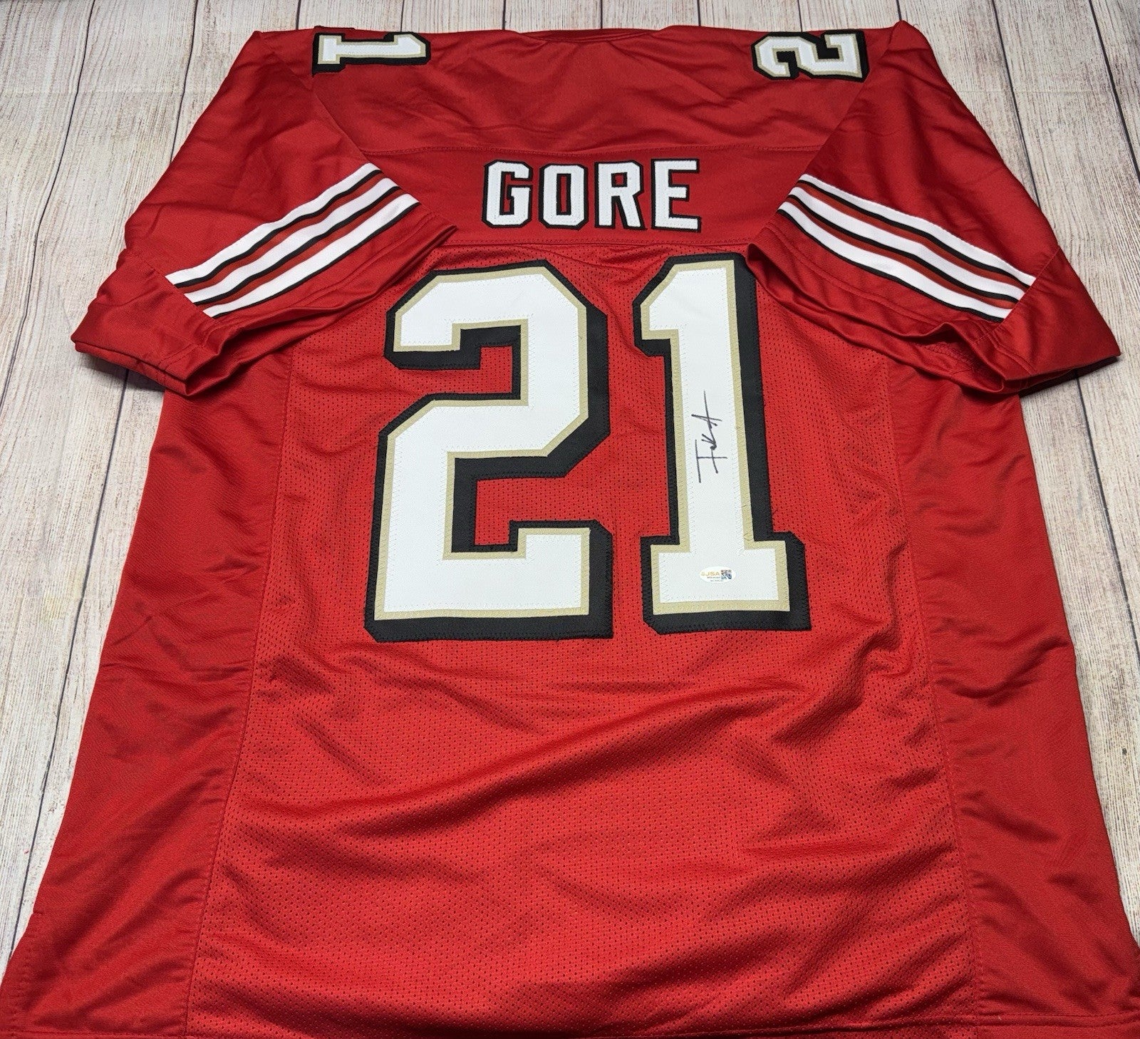 Frank Gore Autographed San Francisco 49ers Red Custom Jersey – JSA COA