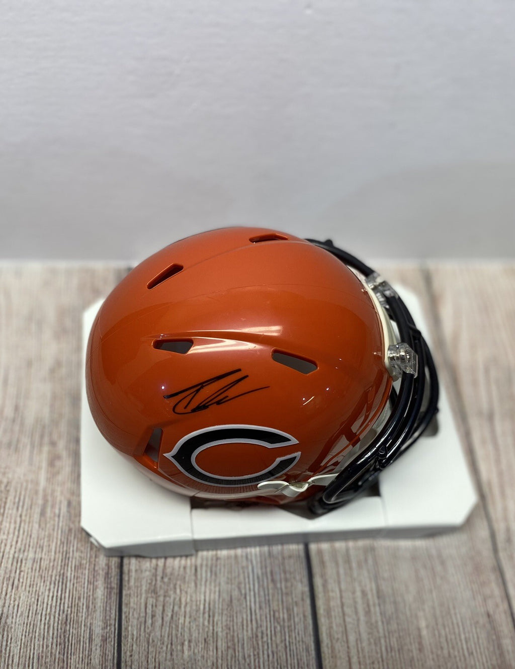 Roschon Johnson Autographed Chicago Bears Orange Mini Helmet – Beckett COA