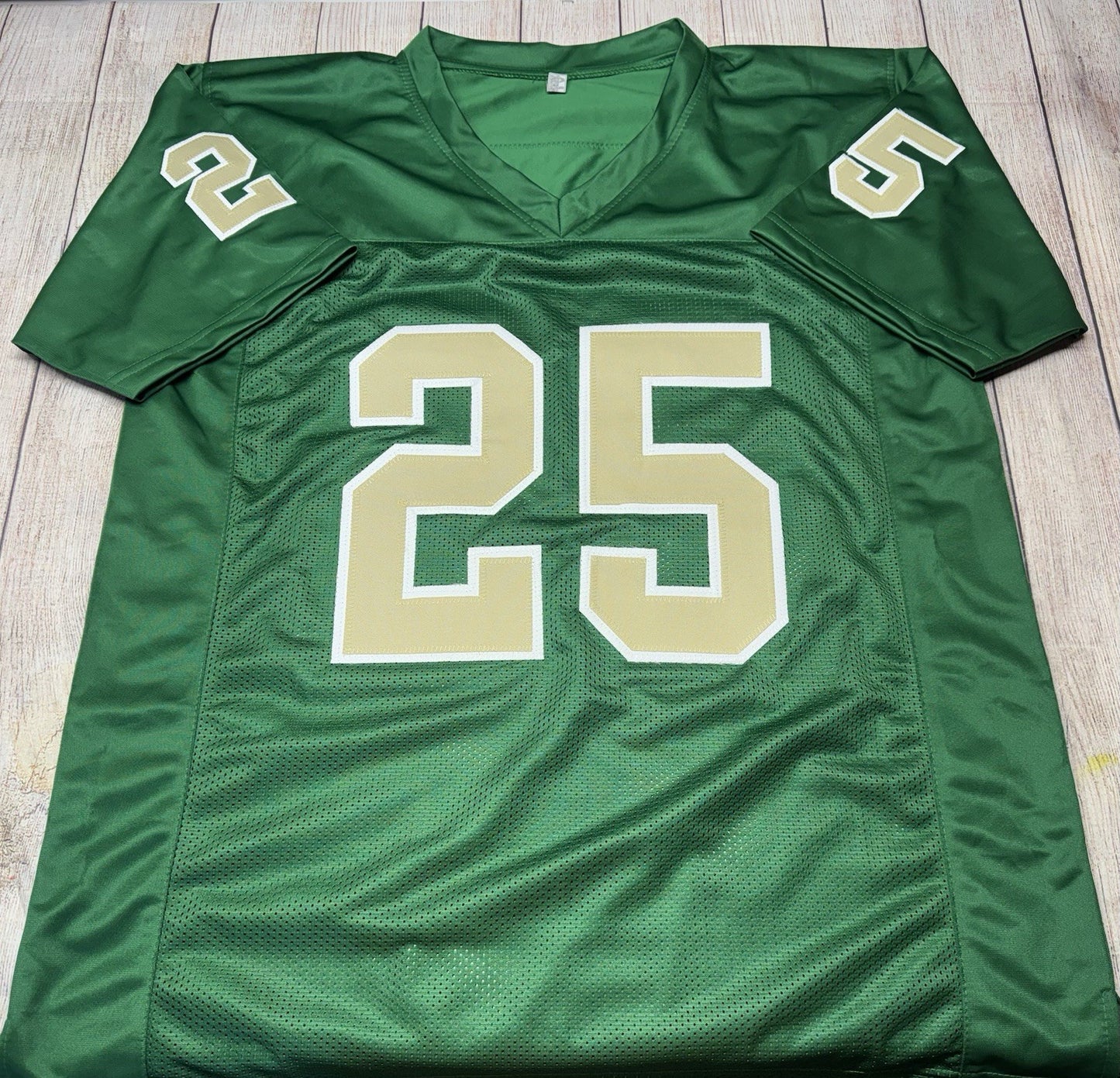 NOTRE DAME FIGHTING IRISH RAGHIB “ROCKET” ISMAIL SIGNED GREEN CUSTOM JERSEY JSA!