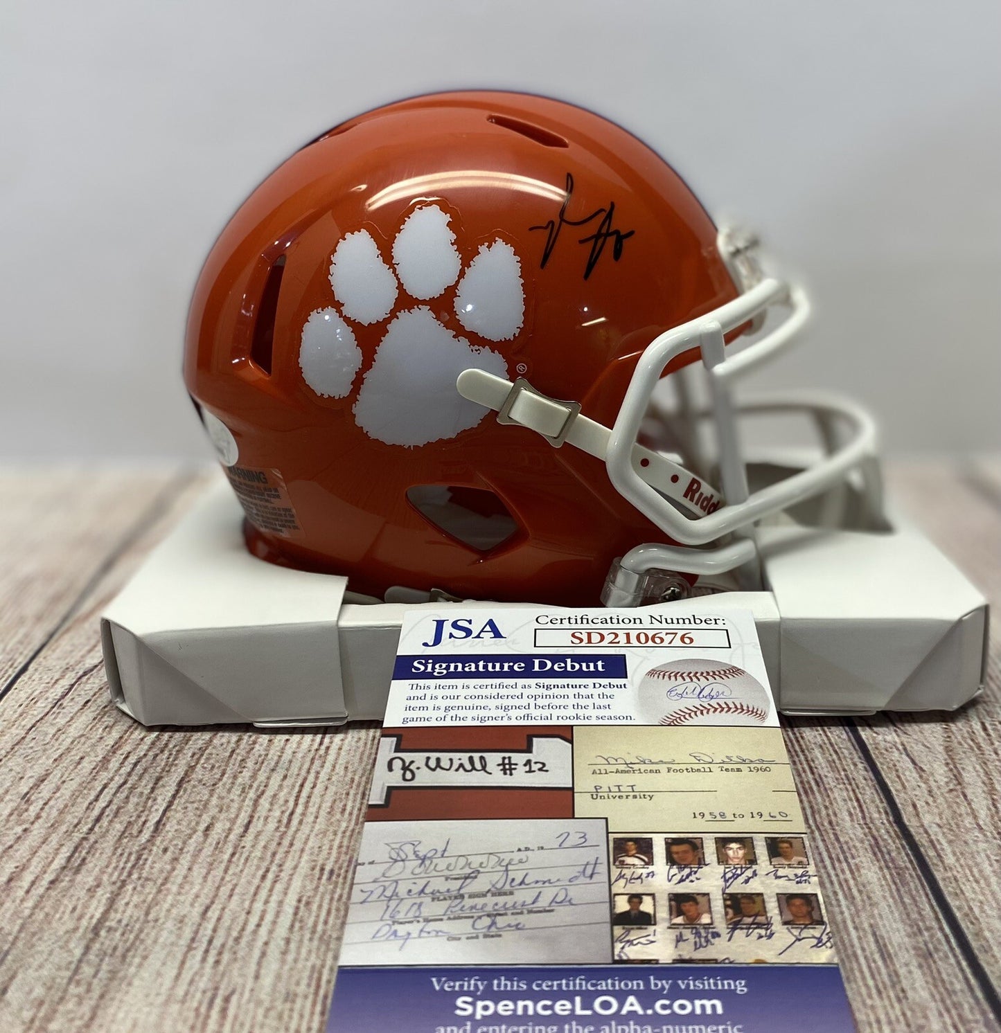 CLEMSON TIGERS  MYLES MURPHY SIGNED MINI HELMET JSA  COA!!!