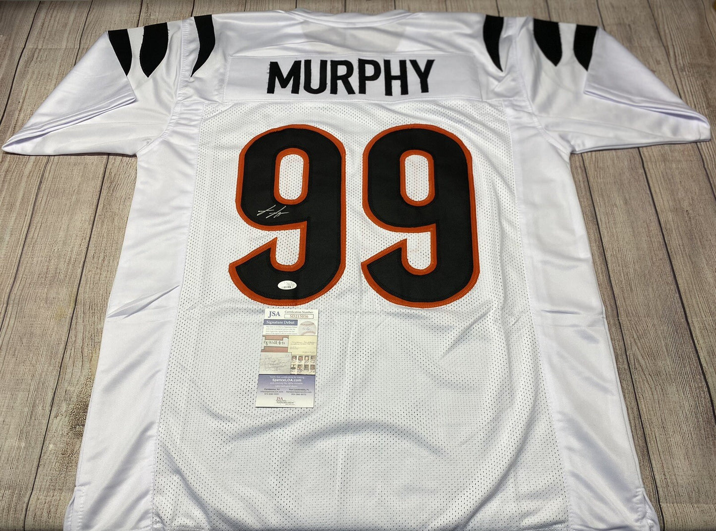 CINCINNATI BENGALS MYLES MURPHY SIGNED WHITE JERSEY JSA  COA!!!