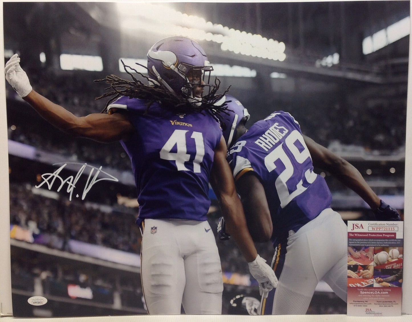 MINNESOTA VIKINGS ANTHONY HARRIS SIGNED 16X20 PHOTO1 JSA COA!!