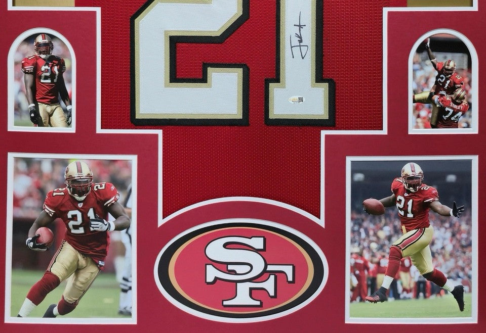 SAN FRANCISCO 49ERS FRAMED FRANK GORE SIGNED RED CUSTOM JERSEY JSA COA