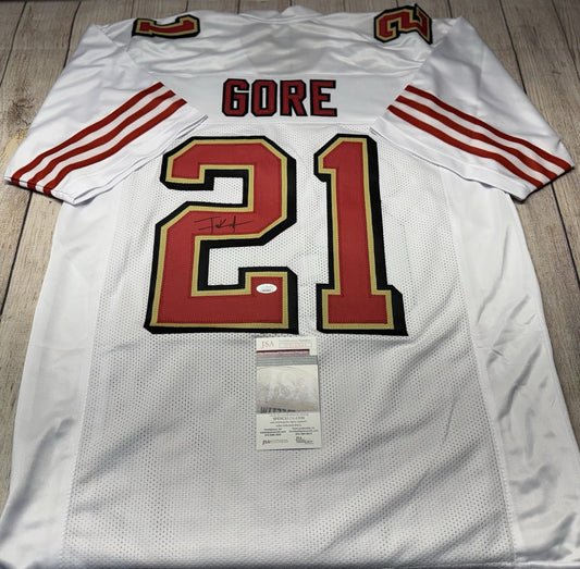 SAN FRANCISCO 49ERS FRANK GORE SIGNED TO WHITE CUSTOM JERSEY JSA COA!!!!