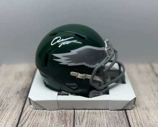 PHILADELPHIA EAGLES QUINYON MITCHELL SIGNED THROWBACK MINI HELMET JSA COA