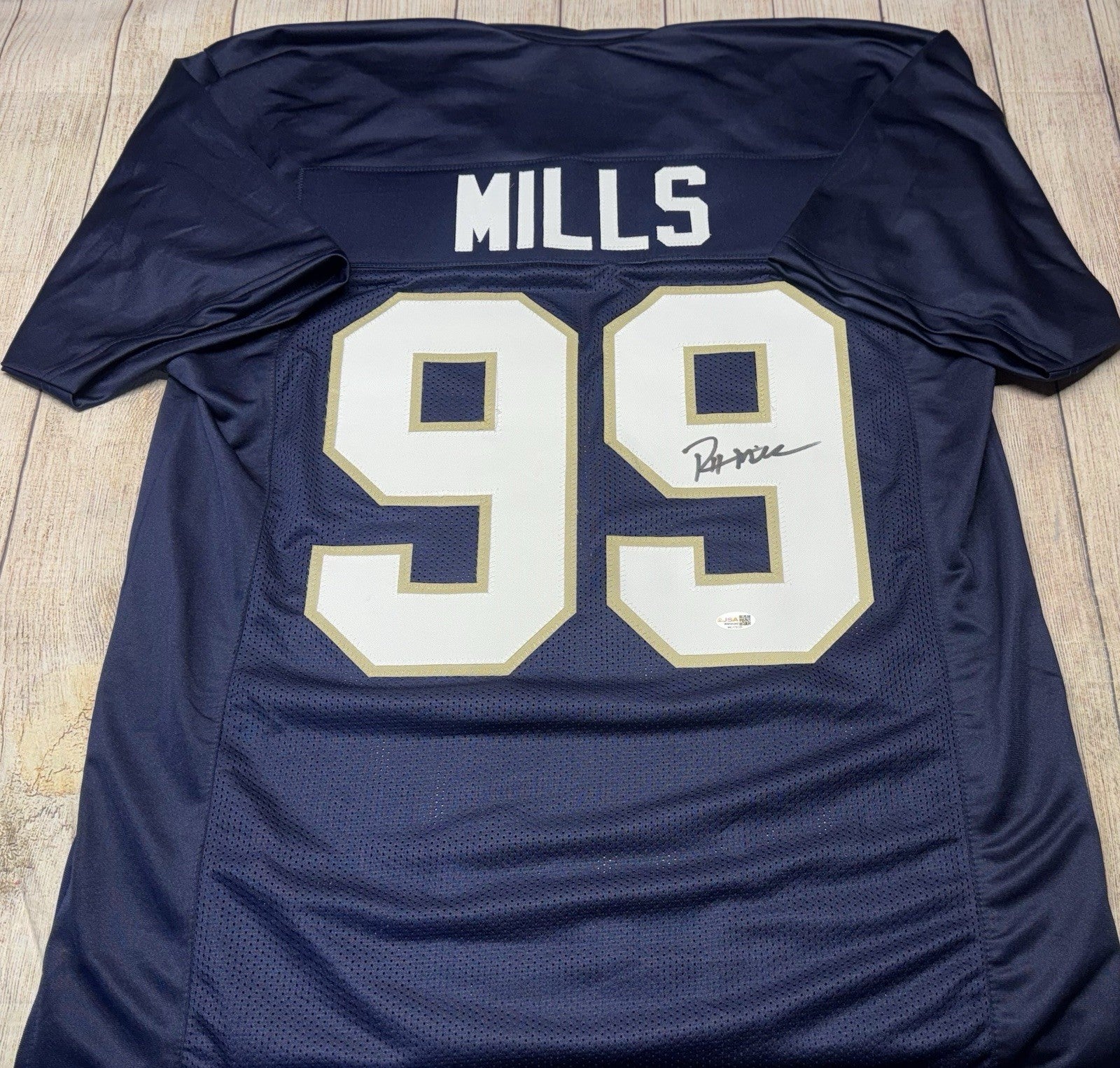 Notre Dame Fighting Irish Rylie Mills autographed blue custom jersey with JSA COA