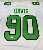 Jordan Davis signature detail on Philadelphia Eagles throwback jersey