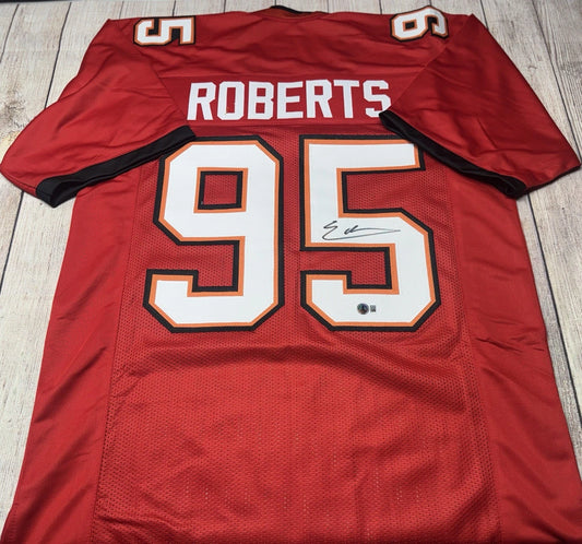 TAMPA BAY BUCCANEERS ELIJAH ROBERTS SIGNED RED CUSTOM JERSEY BECKETT COA!!
