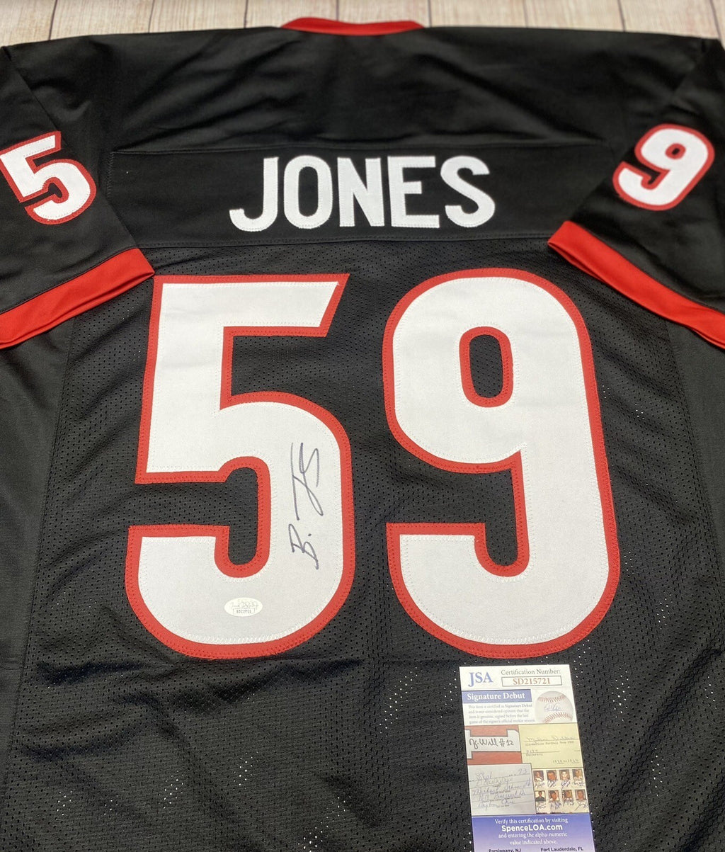 Georgia Bulldogs Broderick Jones Autographed Black Custom Jersey – JSA COA