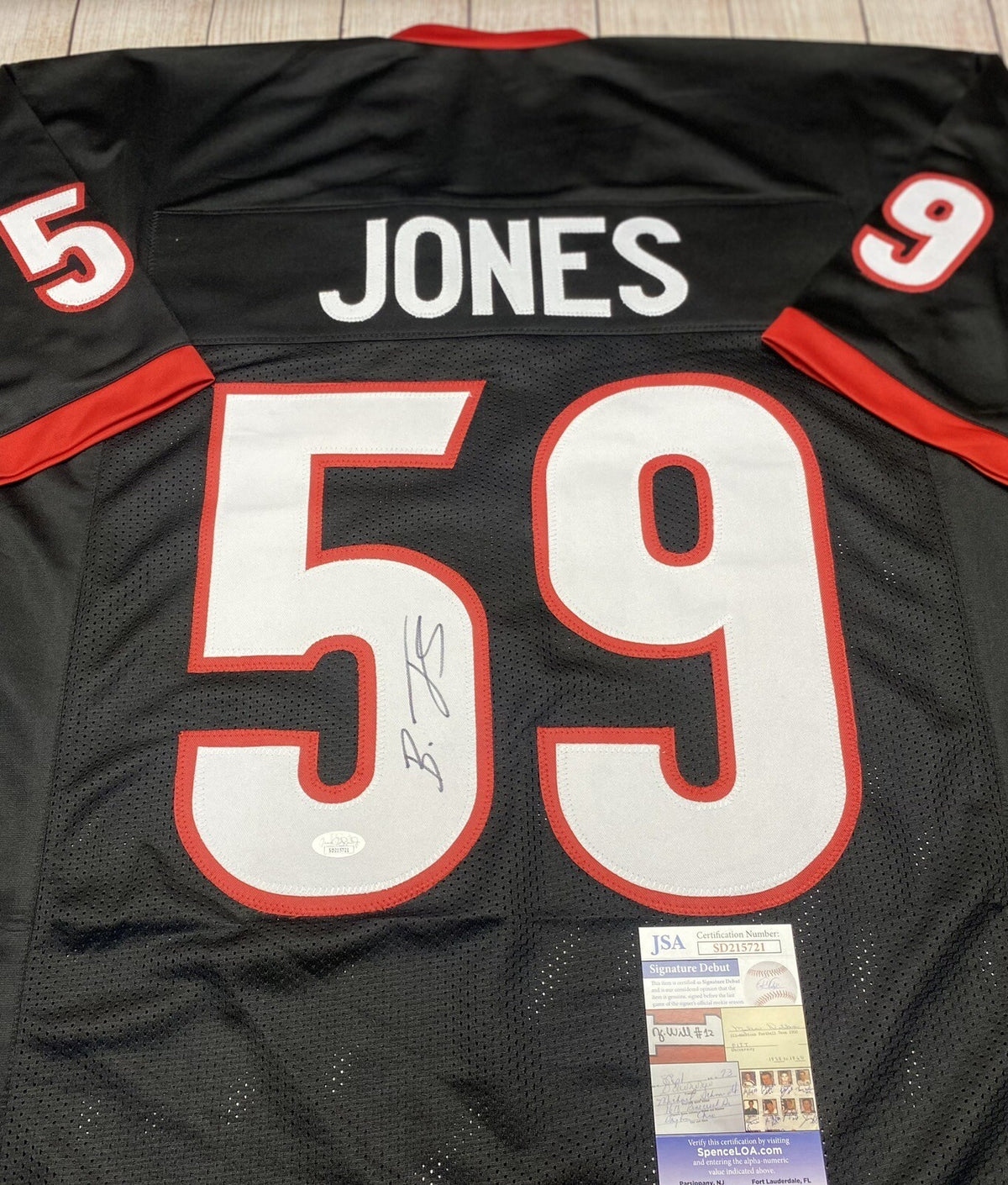 Georgia Bulldogs Broderick Jones Autographed Black Custom Jersey – JSA COA