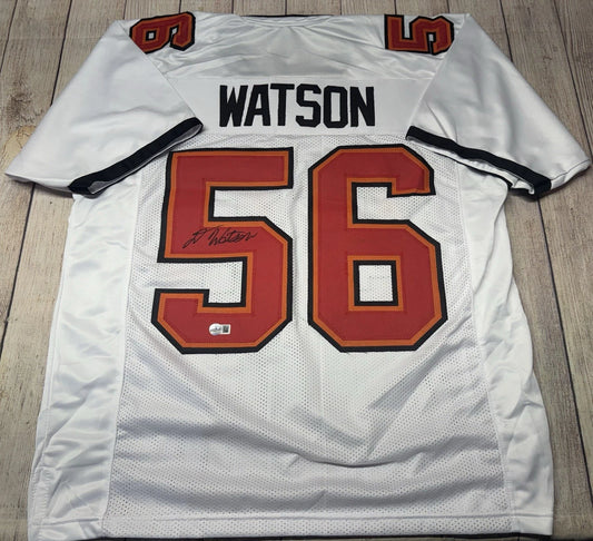 TAMPA BAY BUCCANEERS DESMOND WATSON SIGNED WHITE CUSTOM JERSEY BECKETT COA!!