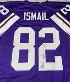 Qadry Ismail signature detail on Minnesota Vikings purple jersey