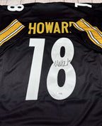 Will Howard signature detail on Pittsburgh Steelers black custom jersey