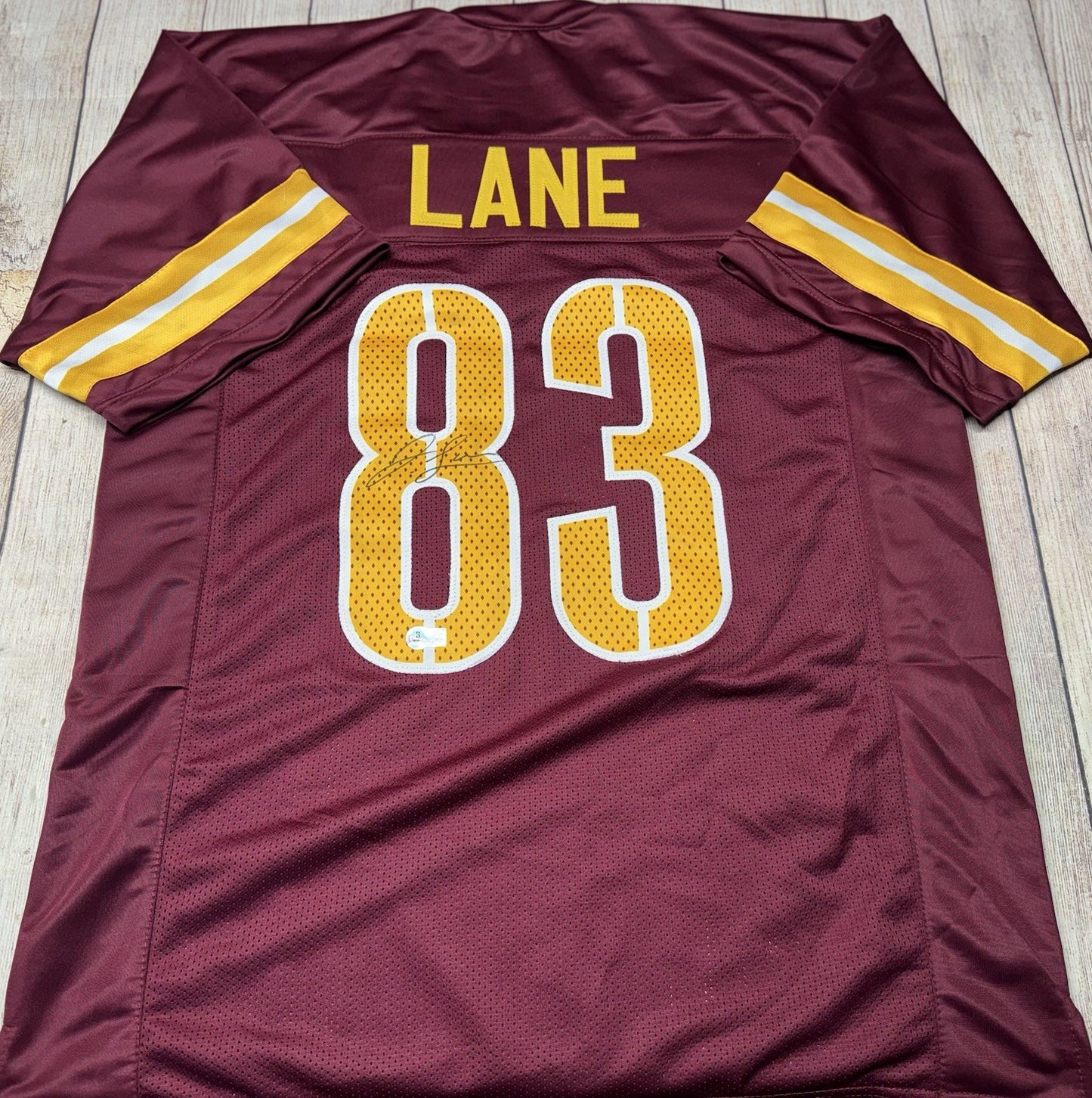 WASHINGTON COMMANDERS JAYLIN LANE SIGNED MAROON CUSTOM JERSEY BECKETT COA!!