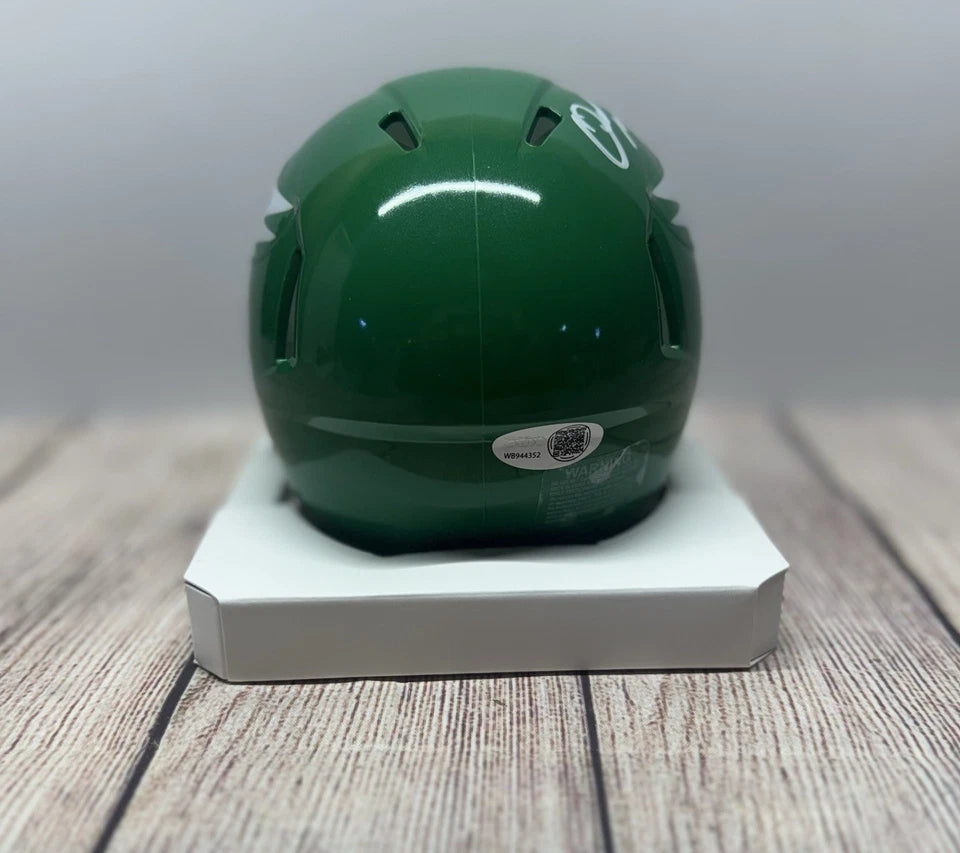 PHILADELPHIA EAGLES QUINYON MITCHELL SIGNED KELLY GREEN MINI HELMET JSA COA