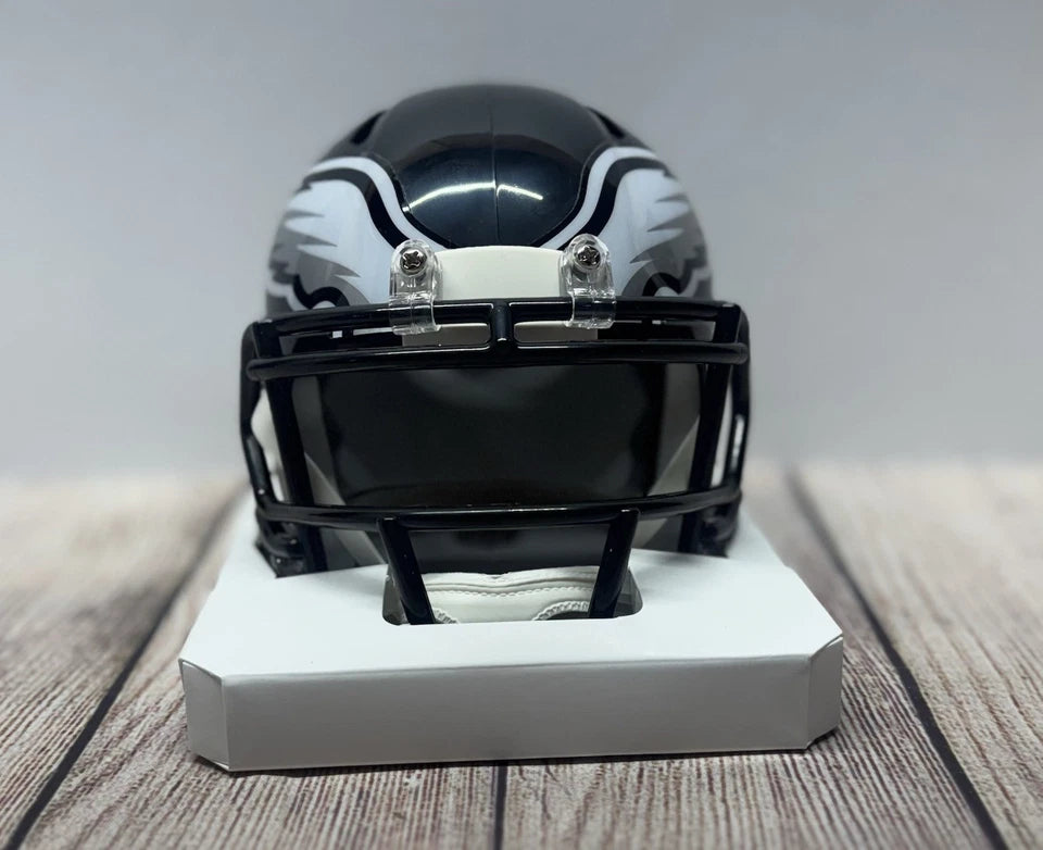 PHILADELPHIA EAGLES QUINYON MITCHELL SIGNED BLACK MINI HELMET JSA COA