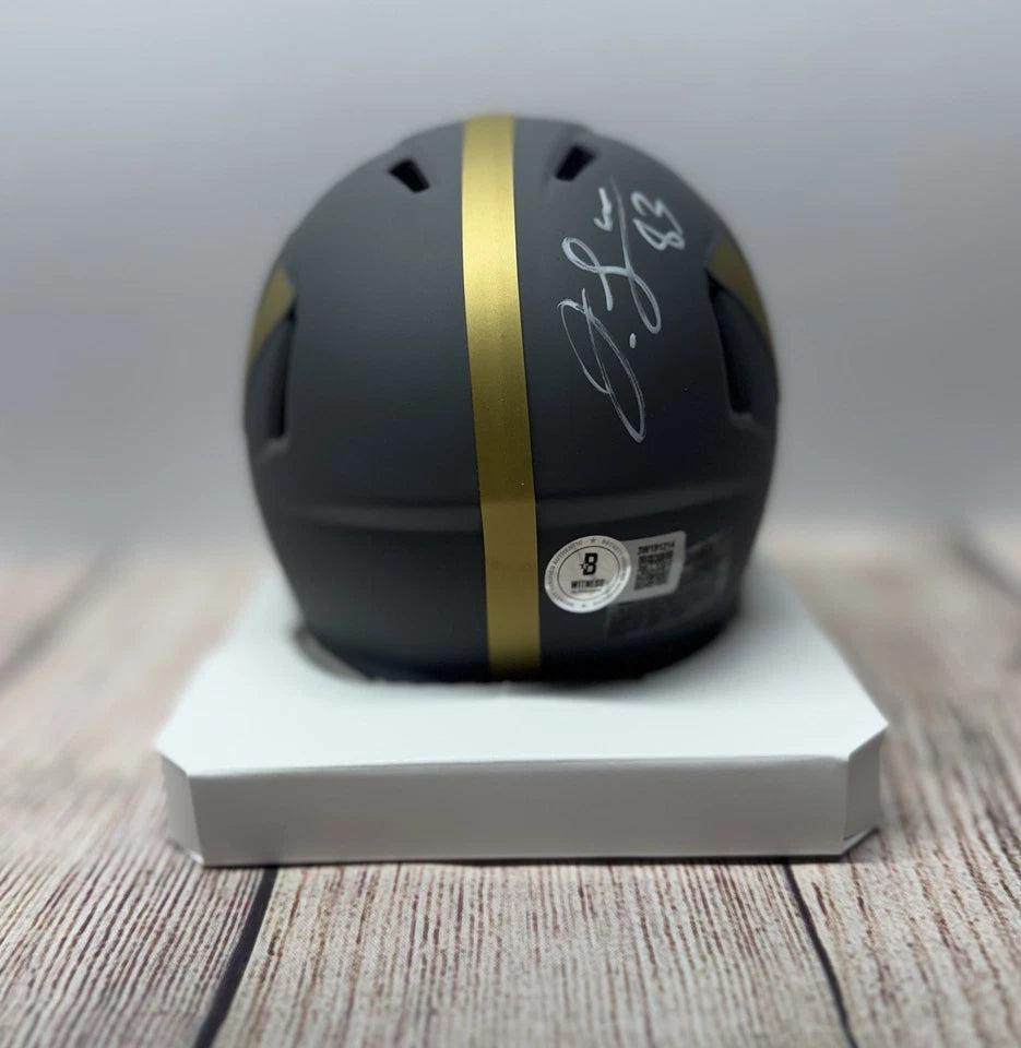 WASHINGTON COMMANDERS SIGNED JAYLIN LANE SLATE MINI HELMET BECKETT COA!!