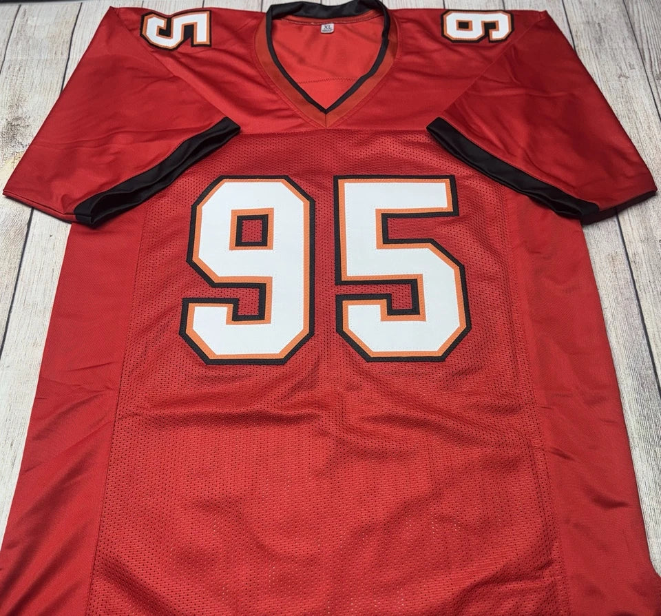 TAMPA BAY BUCCANEERS ELIJAH ROBERTS SIGNED RED CUSTOM JERSEY BECKETT COA!!