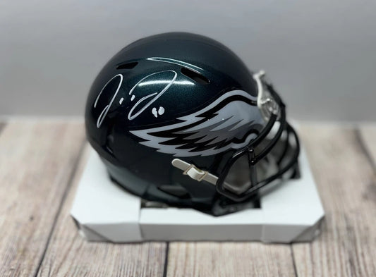 PHILADELPHIA EAGLES JORDAN DAVIS SIGNED KELLY GREEN MINI HELMET JSA
